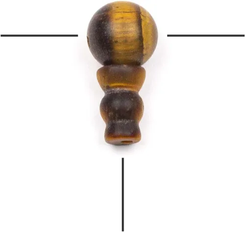 Vista 14 de Cherry Blossom Beads Piedra preciosa Mala Guru Bead – Turquesa africana – Tres agujeros 0.394 in redondo con torre de 0.276x0.394 in – Tres