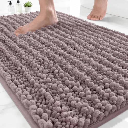 Vista 117 de Yimobra Alfombras de Baño Antideslizantes Lavables - Alfombra de Baño de Chenilla Ultra Suave Absorbente, Alfombra Peluda de Secado Rápido para Negro