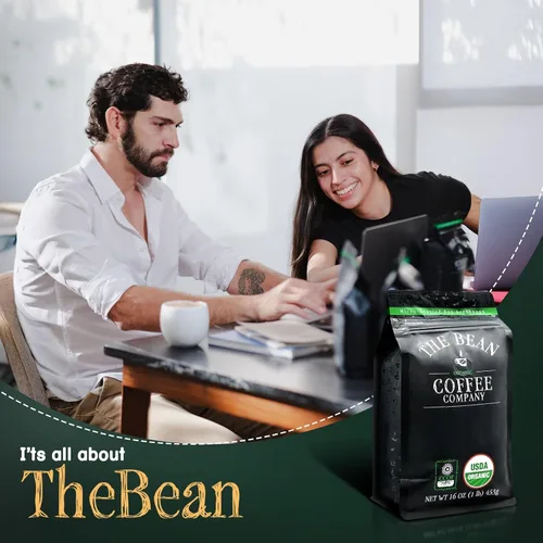 Vista 8 de The Bean Organic Coffee Company Mezcla africana, tostado medio, café molido, bolsa de 16 onzas, Café molido tostado orgánico