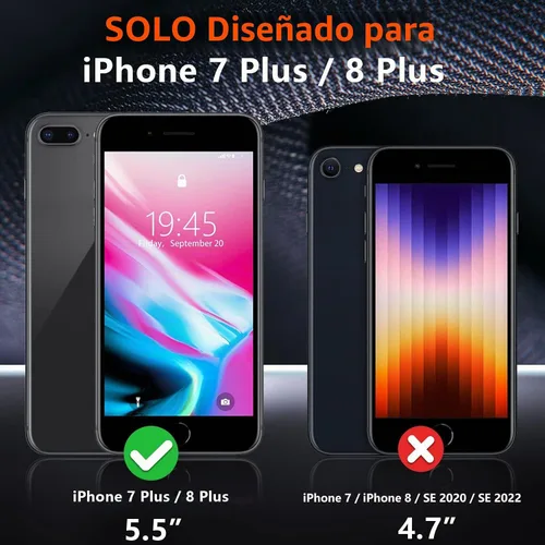 Vista 2 de SPIDERCASE para iPhone 7/8 Plus, [protección contra caídas de 10 pies de grado militar] [antideslizante]