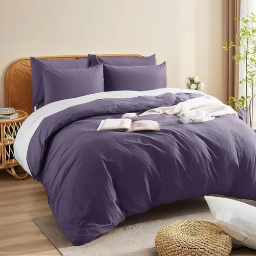 Vista 423 de NEXHOME PRO Funda de edredón Twin XL 100% algodón lavado, transpirable, duradera, texturizada, similar al lino, juego de ropa de cama para el hogar