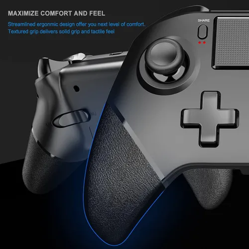 Vista 3 de Controlador inalámbrico Pro para PS4PS4 SlimPS4 Pro compatible con PC vapor Android e iOS MAC con botones traseros turbo vibración joystick de juego