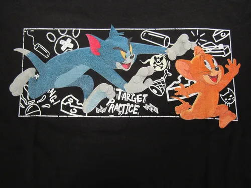 Vista 2 de Tom & Jerry Chalk Art Camiseta negra para hombre