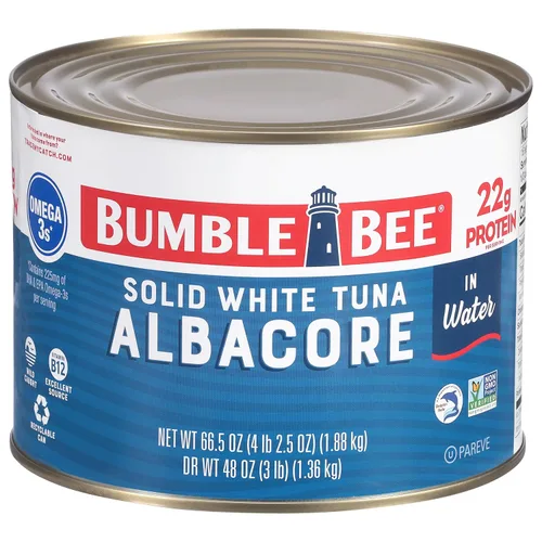 Vista 22 de Bumble Bee Atún blanco sólido en agua, paquete de 3, 9 onzas