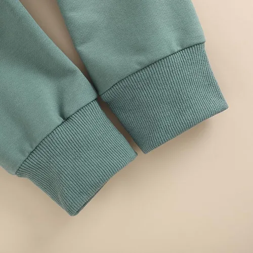 Vista 7 de BeQeuewll Ropa para bebé niño de otoño e invierno, 2 piezas, bloque de color, sudadera y pantalones con cuello redondo