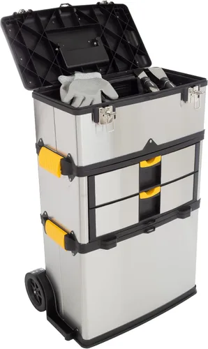 Vista 7 de Stalwart 75-7577 masivo y móviles 3 partes acero inoxidable caja de herramientas