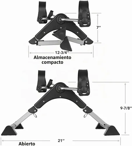 Vista 9 de Bicicleta estática plegable para debajo del escritorio, ejercitador de pedal de brazo y pierna portátil