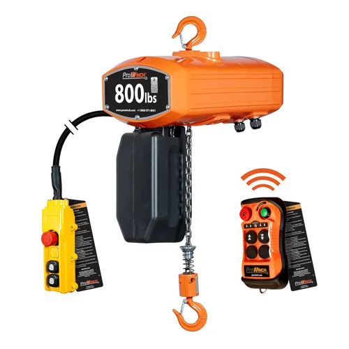 Vista 12 de Prowinch - Polipasto eléctrico portátil - Polipasto de cadena eléctrica de 300 lb con control remoto inalámbrico, altura de elevación de 20 pies