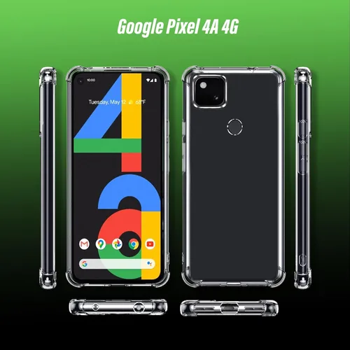 Vista 3 de Funda para teléfono Google Pixel 4A 4G, con 1 protector de pantalla, TPU a prueba de golpes de silicona a prueba de golpes para Google Pixel 4A 4G