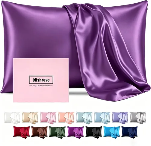 Vista 31 de Fundas de almohada de seda con cremallera, funda de almohada de morera, azul bebé, estándar, 1 unidad 20x26 Silk Pillowcase for Hair and