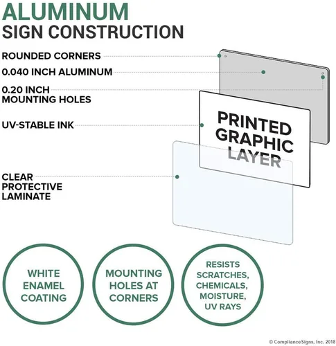 Vista 3 de ComplianceSigns Texas 30.06 Hidden Carry Bilingüe Etiqueta Adhesiva, 24x24 pulgadas Aluminio para Alcohol/Drogas/Armas