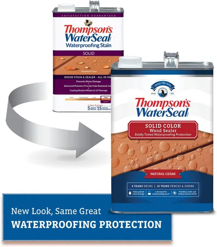 Vista 3 de Thompson’s WaterSeal sellador y repelente de manchas impermeable para madera de color sólido, cedro natural, 1 galón