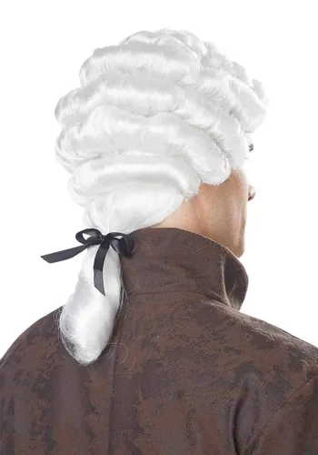 Vista 2 de Peluca blanca colonial para hombre Multicolor