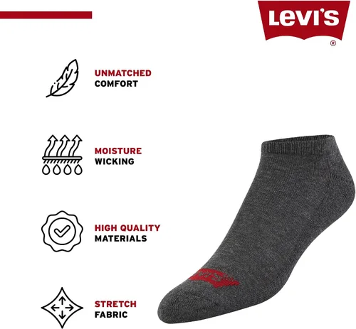 Vista 5 de Levi's Calcetines para hombre, 10 pares de calcetines tobilleros de corte bajo para hombre, calcetines deportivos de primera calidad para hombre