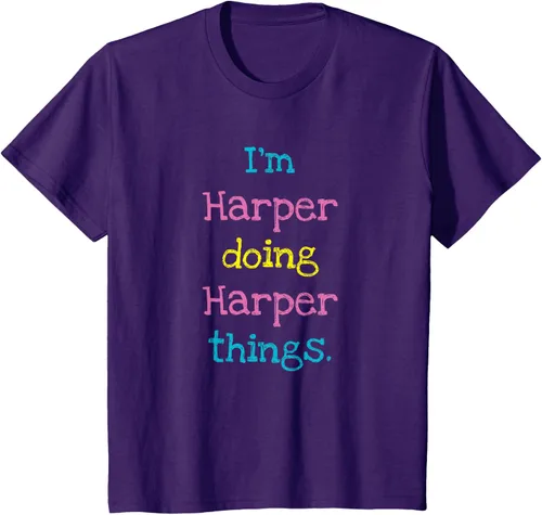 Vista 28 de Harper - Camiseta de regalo para niños con texto personalizado