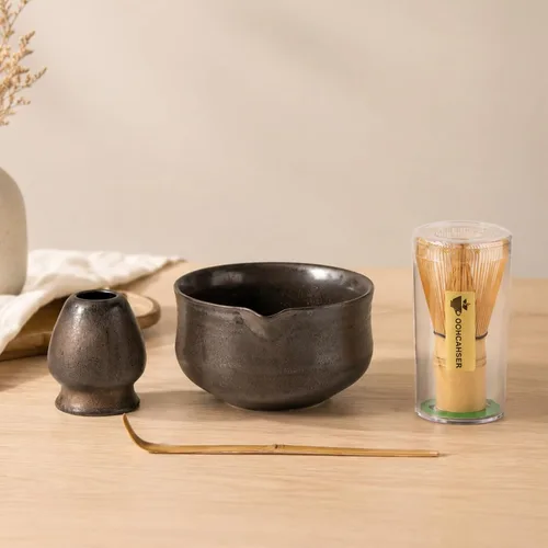 Vista 8 de Ochcahser Juego de matcha, juego de batidor Matcha incluye cuenco Matcha de 17 onzas Matcha Whisk Holder (Chasen), Bamboo Matcha Whisk and Scoop
