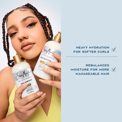 Vista 4 de SheaMoisture Acondicionador de Hidratación Diaria con Aceite de Coco 100% Virgen 13 fl. oz.