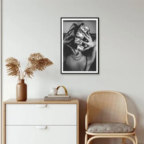 Vista 6 de Arte de pared de moda en blanco y negro, rodillos de pelo de lujo, póster de mujer negra, retro, atrevido y femenino, impresión Hypebeast