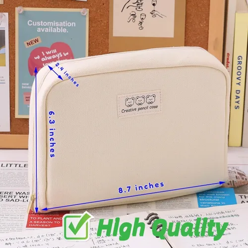 Vista 7 de Fcteap Estuche caja para lápices bonito kawaii de gran capacidad estética con cremallera porta bolígrafos organizador bolsa para suministros