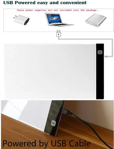 Vista 7 de Caja de luz LED para calcar, ultradelgada, portátil, con ajuste de brillo, para artistas, dibujo de tatuaje, bocetos, transmisión por internet