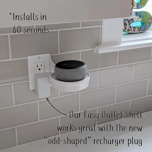 Vista 6 de Echo Dot Wall Mount El original Outlet Hanger Se adapta a Amazon Echo Dot 3ª generación Sin sonido amortiguado Parrilla de altavoces