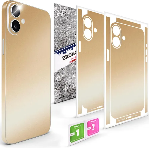 Vista 8 de 2 piezas de Skin Wrap compatibles con iPhone 16 Plus – Película protectora de vinilo delgada para lados y espalda – Ajuste elegante, aspecto premium