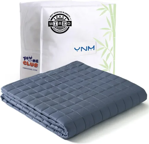 Vista 21 de YnM Manta con peso refrescante para adultos, manta pesada de 10 libras para una persona de 90 libras, perfecta para personas que duermen con calor