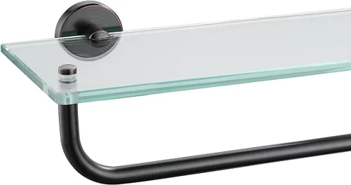 Vista 23 de JQK Pequeños estantes flotantes de vidrio negro, repisas de exhibición de 4 pulgadas para pared, mini decoración, sala de estar, dormitorio, baño