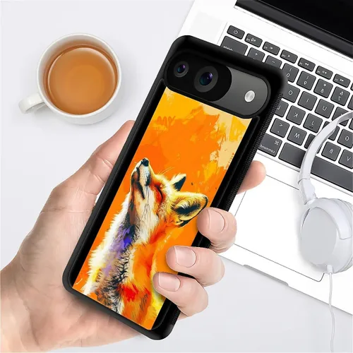 Vista 925 de Compatible con Google Pixel 4A 5G Mobile Case Creative Acrylic Panel trasero Silicona Protección Grip especialmente diseñado para Google Pixel 4A 5G