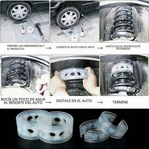 Vista 6 de DEDC Amortiguador de automóvil, cojín de parachoques de resorte automático, amortiguador de suspensión automotriz, kit de refuerzo de rendimiento