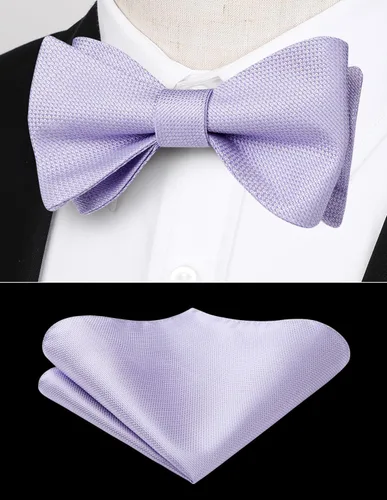 Vista 64 de HISDERN Pajaritas para hombre, diseño de lunares, corbatín y bolsillo cuadrado, clásico, esmoquin de negocios, boda, pajaritas, pañuelo