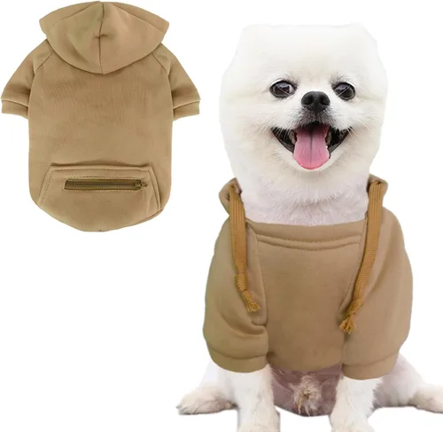 Vista 6 de Jecikelon Abrigo de Clima Frío para Mascotas Perro con Bolsillo Sudadera de Invierno para Perro Ropa Cálida para Cachorros para Perros Pequeños Ropa