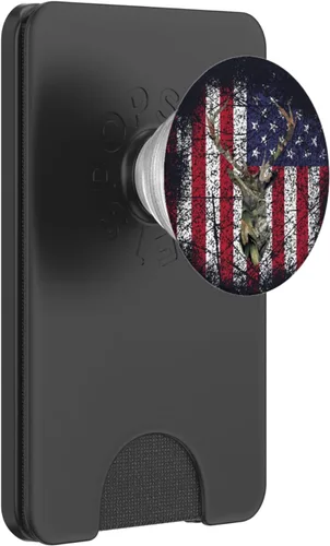 Vista 7 de Deer Buck - Bandera de Estados Unidos para caza, camuflaje, color marrón, rojo, blanco, azul, PopSockets Grip y Stand para teléfonos y tabletas