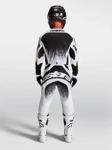 Vista 8 de Alpinestars Techstar Swan MX Jersey MX27 Colección Blanco/Negro