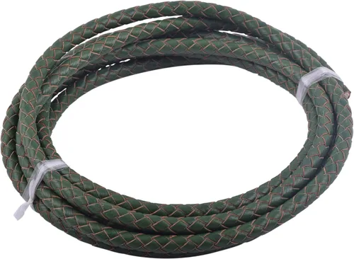 Vista 39 de 2 yardas 8.0mm Cordón redondo de cuero trenzado auténtico marrón antiguo para corbata de bolo