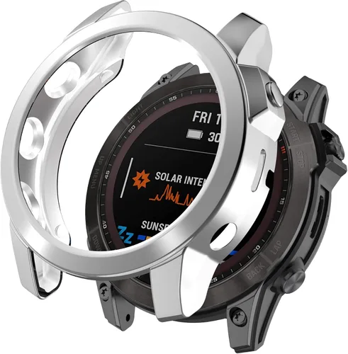 Vista 6 de Funda compatible con Garmin Fenix 7, cubierta protectora chapada en TPU suave, marco protector para Garmin Fenix 7/Fenix 7 Solar/Fenix 7 Sapphire