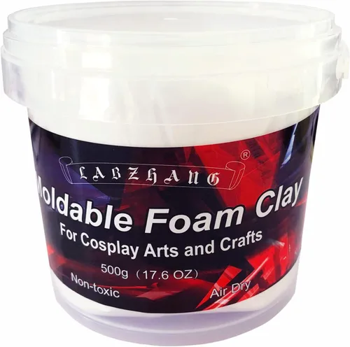 Vista 8 de Arcilla de espuma negra para cosplay de 17.64 oz, espuma esculpida ligera, arcilla seca al aire Air Dry Clay for Cosplay Costumes, Moldable Foam