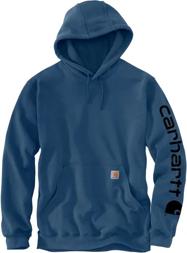 Vista 51 de Carhartt Sudadera de ajuste holgado para hombre con logotipo en la manga, de peso medio, gráfica, liquidación Terreno ámbar