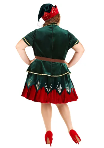 Vista 2 de Disfraz de Elfa Navideña de Talla Grande para Mujer Multicolor