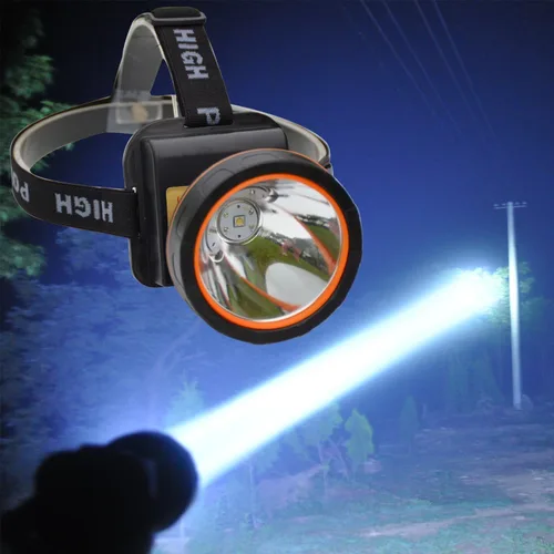 Vista 2 de linterna delantera LED recargable para exteriores, linterna brillante para acampar, cazar y pesca