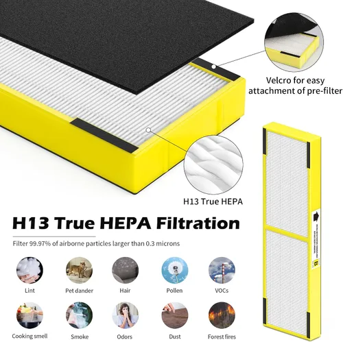 Vista 6 de Paquete de 3 filtros FLT4825 B de repuesto y LB4000 compatibles con filtro G-Guardian B purificador AC4825 AC4825E AC4300 AC4800 AC4900 AC4850, 3