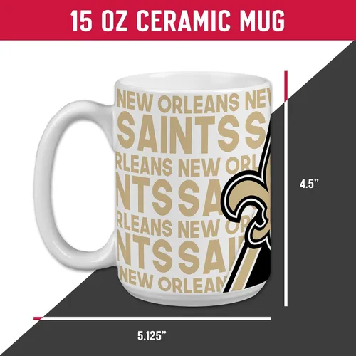 Vista 68 de Rico Industries NFL Football San Francisco 49ers - Taza de café de cerámica blanca de 15 onzas para fanáticos de la NFL