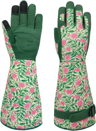 Vista 16 de Guantes Largos de Jardinería, Resistentes a Espinas y Pinchazos, Guantes Protectores para Rosas y Cactus para Jardinero, Regalos