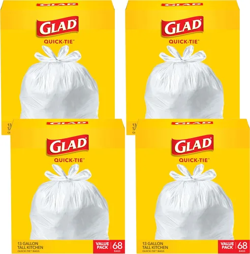 Vista 7 de Glad Bolsas de basura altas de cocina de 13 galones, bolsas de basura sin perfume, con amarre rápido, 68