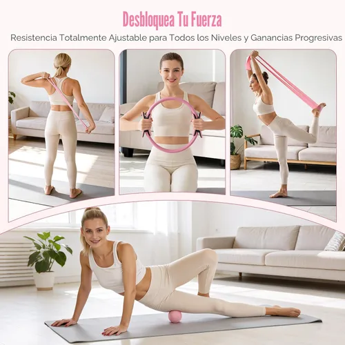 Vista 6 de Pilates Kit, Pilates Equipment for Home Workouts, Home Pilates Essentials Kit for Women with Pilates Ring and Ball Set, Socks, Ankle Resistance