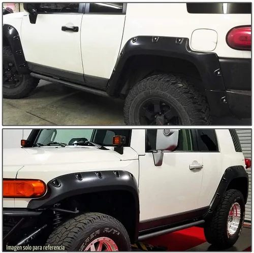 Vista 7 de DNA Motoring WF-81013-MBK - 4 guardabarros de rueda con diseño remachado de bolsillo, color negro