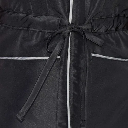 Vista 6 de Betty Dain Chaleco Chelsea, mezcla de poliésternailon, diseño contorneado con ribete de contraste y cintura con cordón, bolsillos delanteros