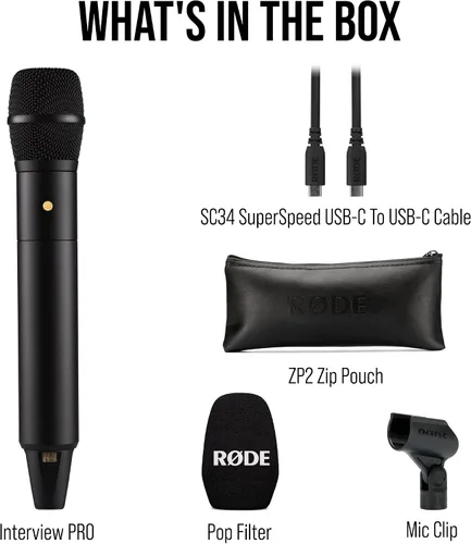Vista 9 de RØDE Interview PRO Micrófono de condensador inalámbrico de mano con una cápsula de grado de transmisión y grabación flotante a bordo de 32 bits