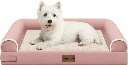 Vista 50 de NANUYA - Cama ortopédica para perros de tamaño mediano/grande, lavable: Camas con almohada para perros de tamaño mediano/grande, sofá de espuma