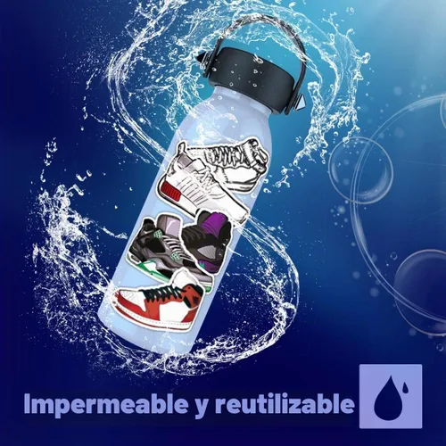 Vista 4 de 100 calcomanías de baloncesto para zapatos de baloncesto para computadora, botella de agua, patineta, hidroflask, automóvil, bicicleta, equipaje